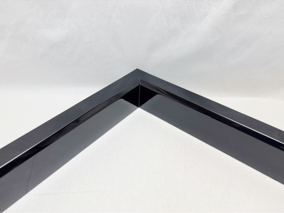 未使用 茶道具 塗師 真斎作 輪島塗黒真塗 炉縁 炉壇 広間 茶の湯 茶席共箱