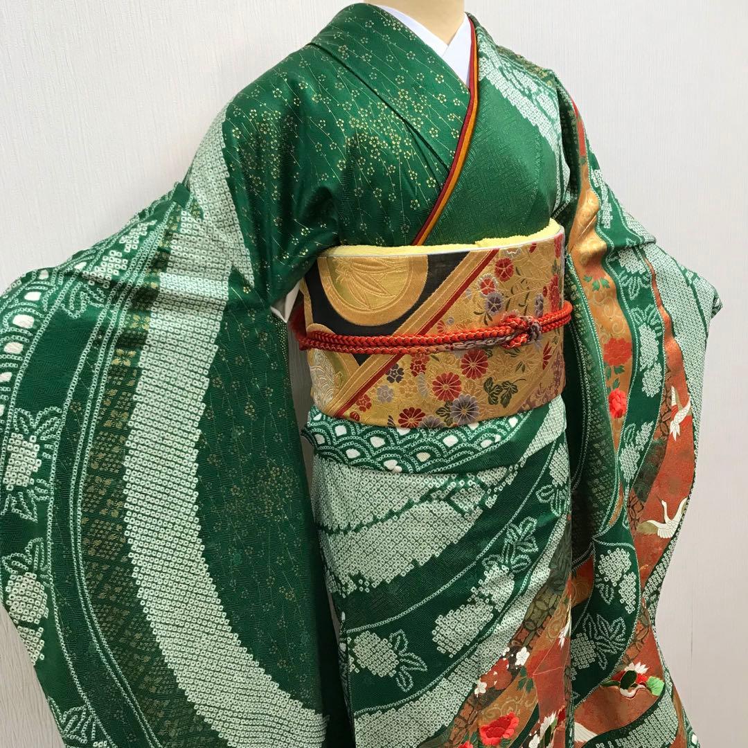 梅乃【136】正絹　振袖　フルセット　大きいサイズ　総絞り　成人式　大人　2L