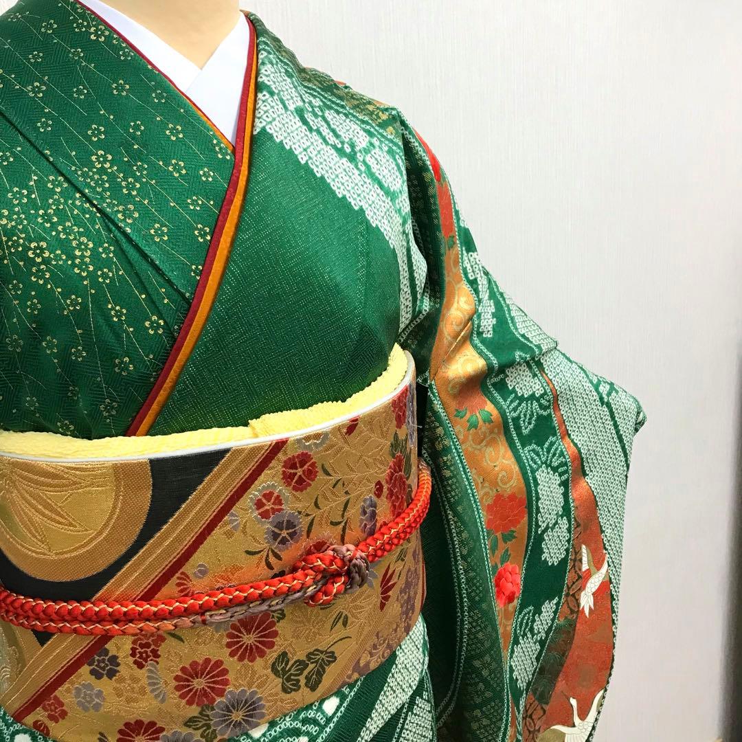 梅乃【136】正絹　振袖　フルセット　大きいサイズ　総絞り　成人式　大人　2L