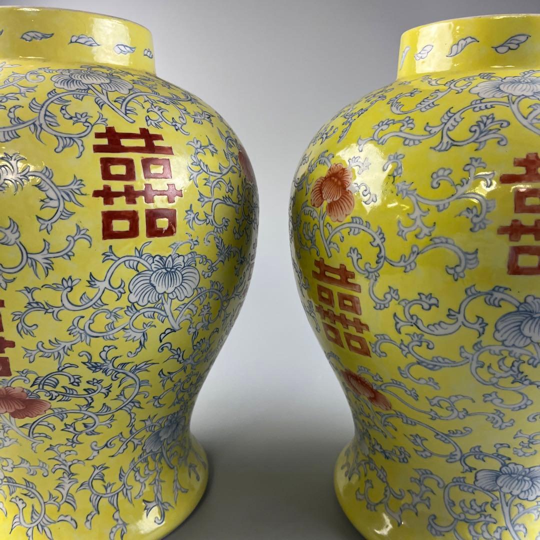 中国 粉彩 花瓶 細密 色絵 2点 壺