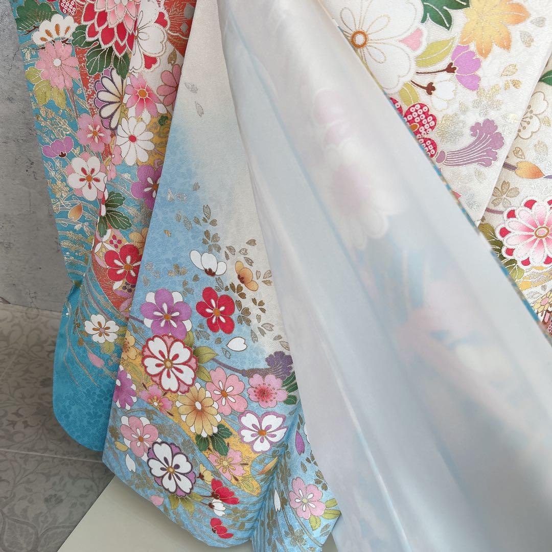 振袖　フルセット　本加工　豪華　成人式　華やか　帯　長襦袢　着物　二十歳　m2