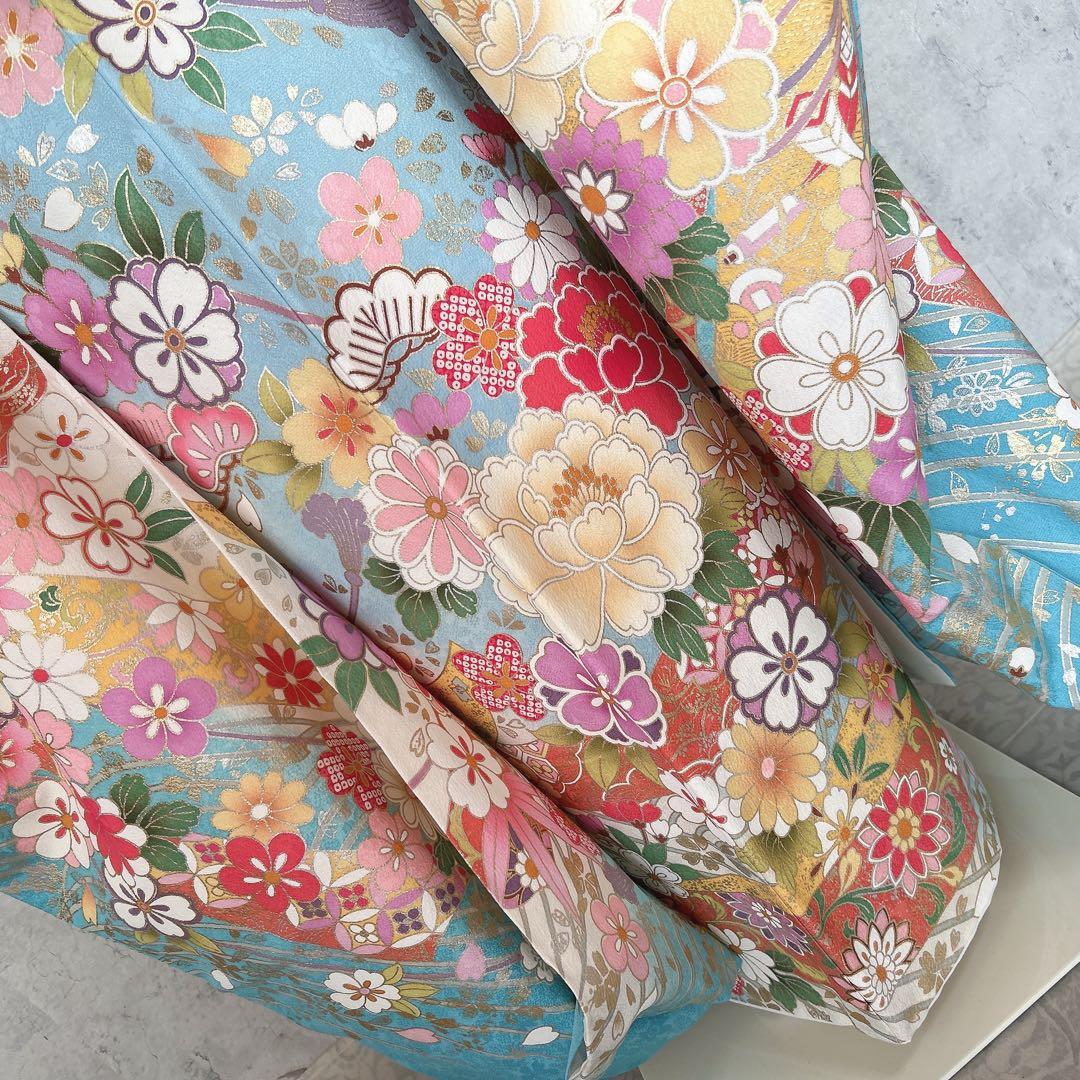 振袖　フルセット　本加工　豪華　成人式　華やか　帯　長襦袢　着物　二十歳　m2