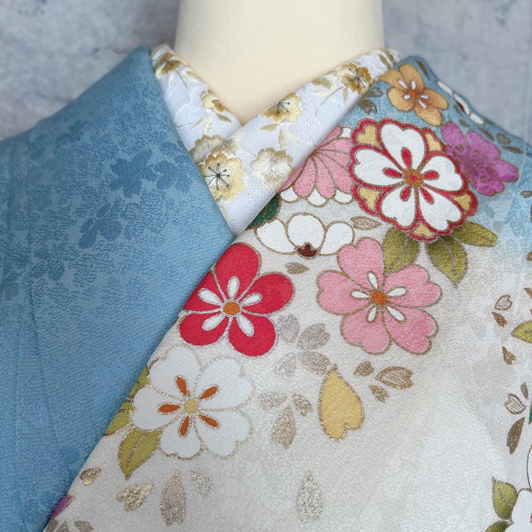 振袖　フルセット　本加工　豪華　成人式　華やか　帯　長襦袢　着物　二十歳　m2