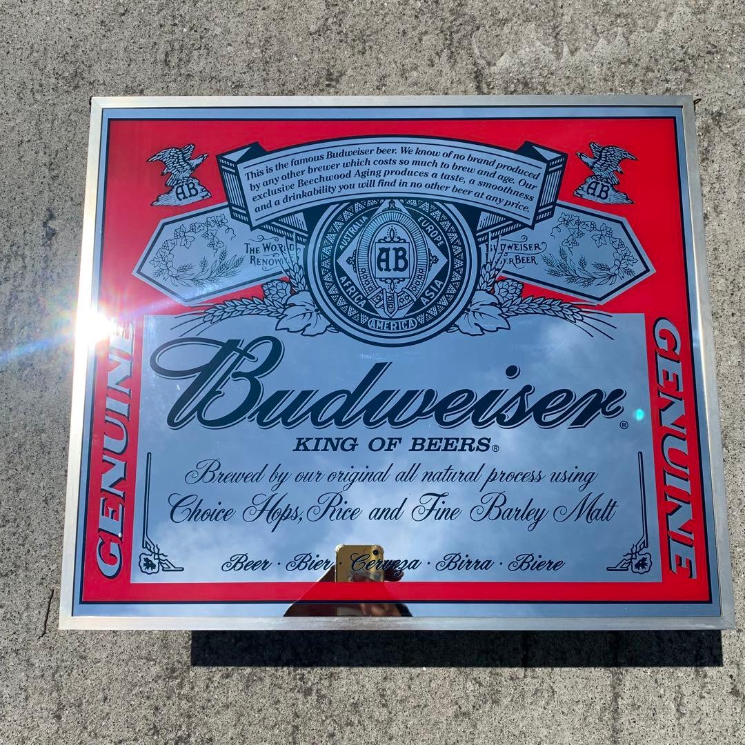 54×46cm　バドワイザー　パブミラー　Budweiser 鏡