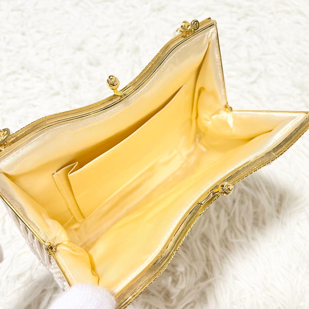 ✨極美品✨ Lumyはしもと 皇室御用達　パールバッグ ゴール金具　検査証付