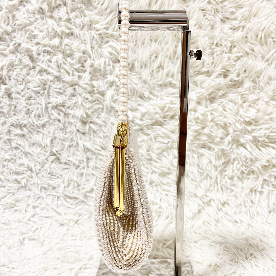 ✨極美品✨ Lumyはしもと 皇室御用達　パールバッグ ゴール金具　検査証付