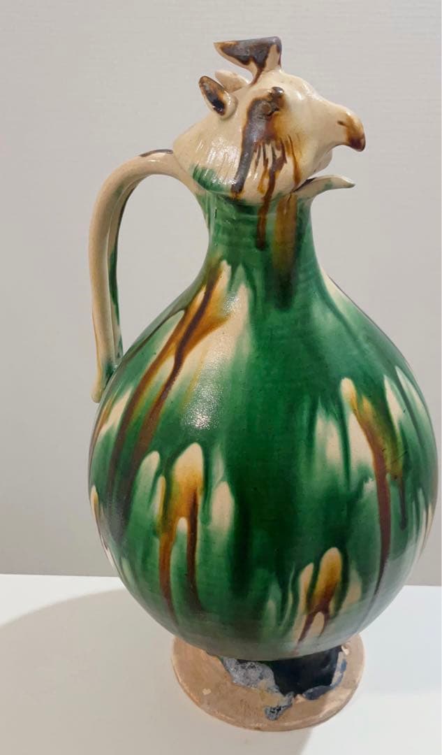 三彩鳳首執壺　陶芸　骨董品　古美術