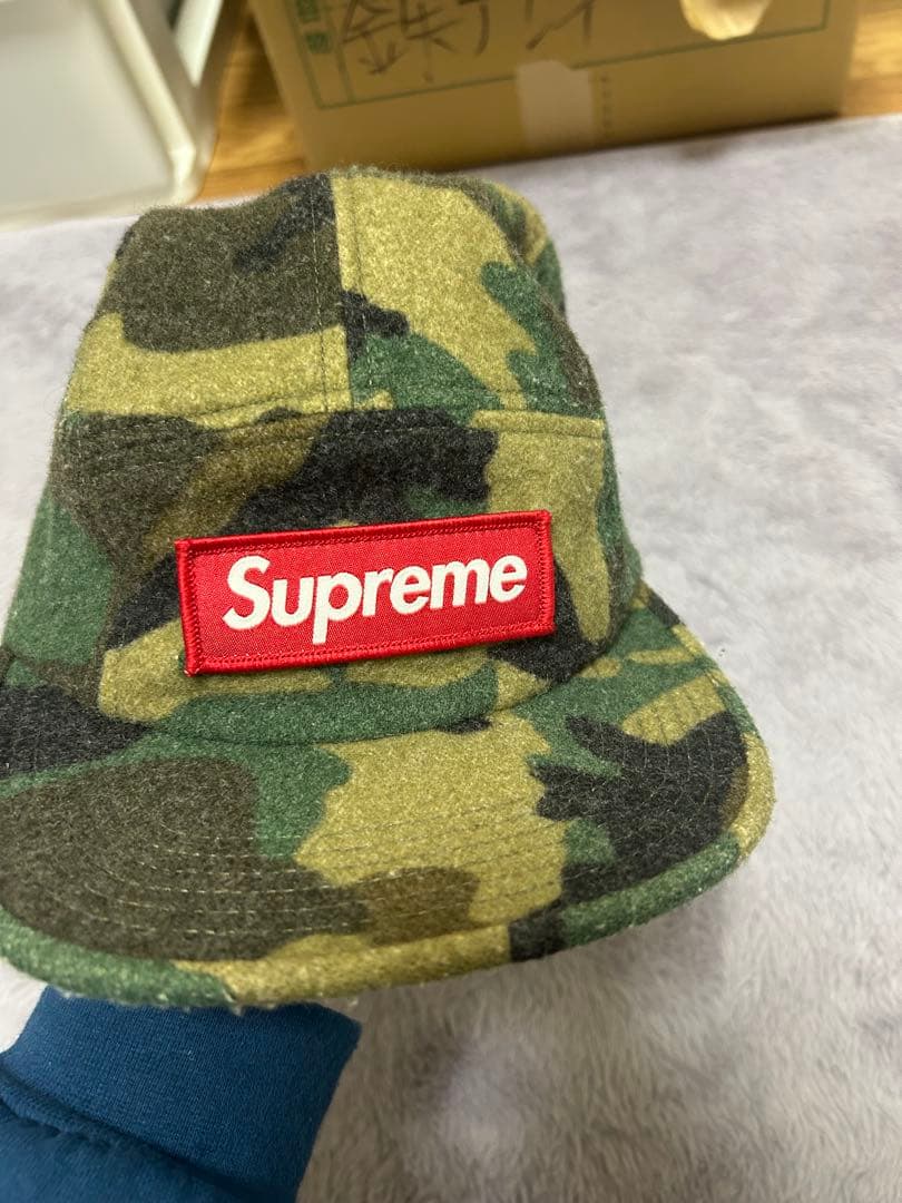 Supreme Camp CAP 迷彩 赤黒 2点セット