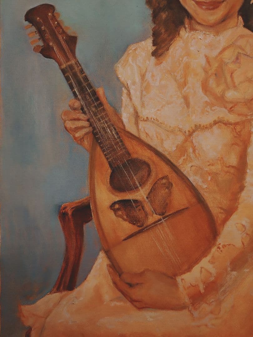 真珠夫人　肖像画　横山めぐみ　油絵　肉筆