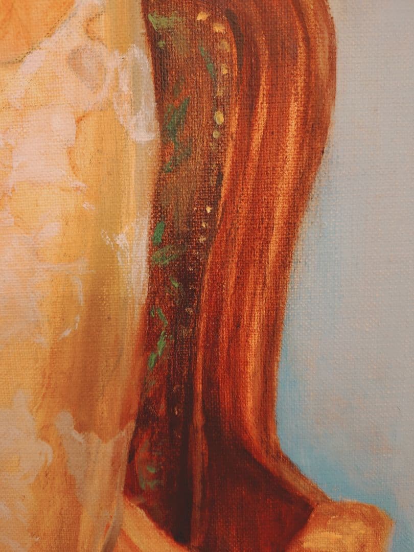 真珠夫人　肖像画　横山めぐみ　油絵　肉筆