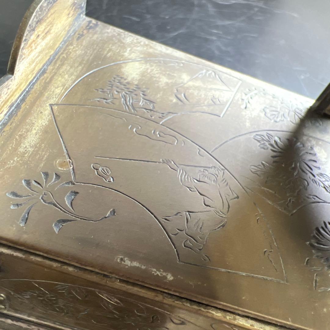 時代　金工　小引き出し　1012g/高さ13.8㎝　東Y7-0718⭐︎1Fトニオ