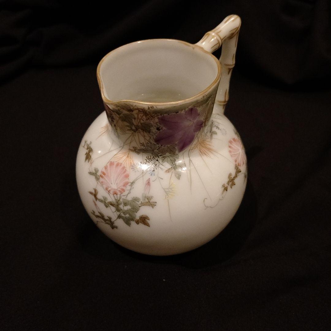 明治時代　横浜焼　井村彦次郎　朝顔　クリーマー　里帰り　輸出品