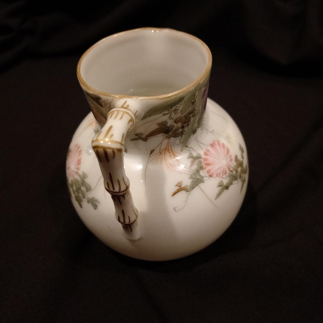 明治時代　横浜焼　井村彦次郎　朝顔　クリーマー　里帰り　輸出品