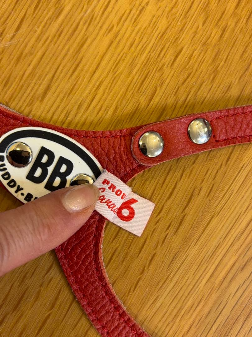 【Buddy Belts】バディベルト ハーネス 6号 レッド 本革 カナダ製
