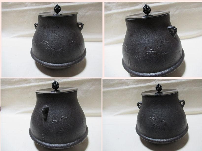 さっちゃん　菊池正光造　茶釜　浜松文鶴首　共箱