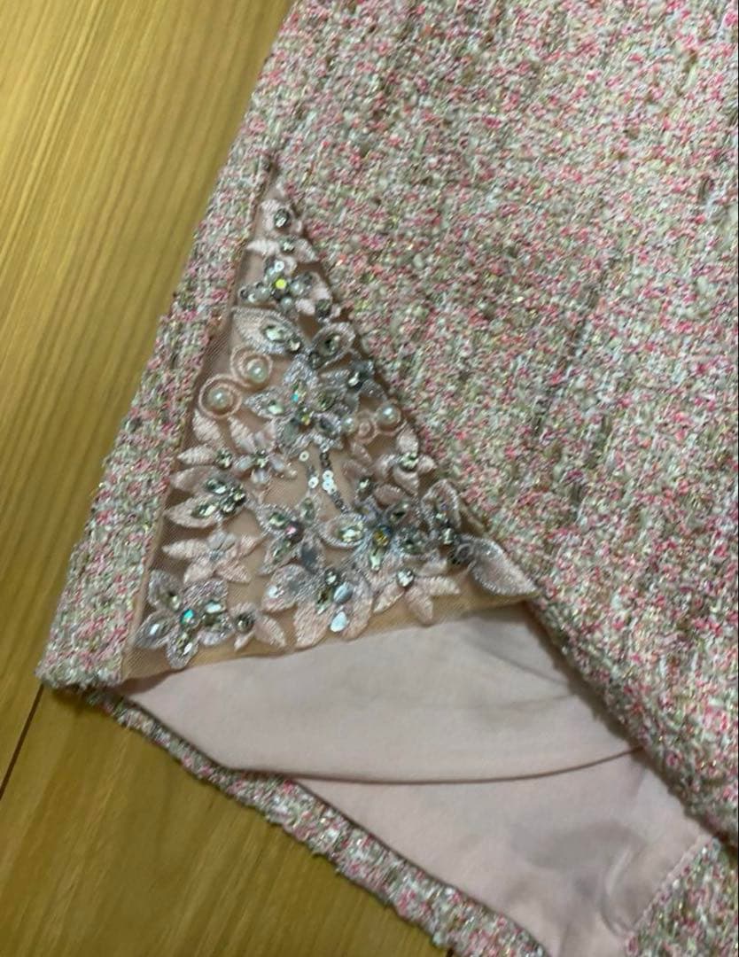 エンジェルアール　ツイード　オフショル　オフショルダー　ピンク　キャバドレス