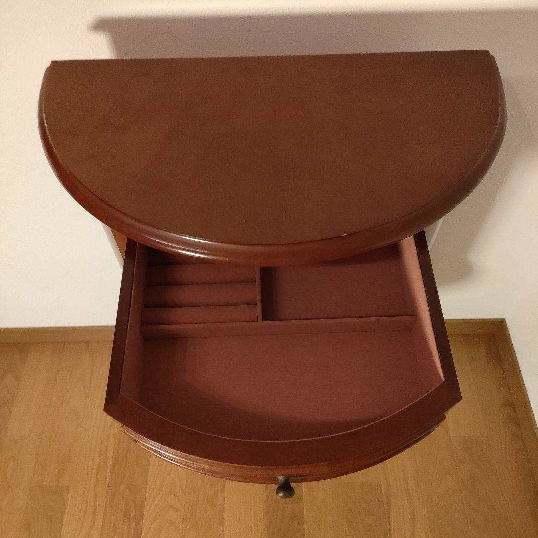 アンティーク調 木製 猫脚 ジュエリーチェスト 4段 半円 猫足 3本足