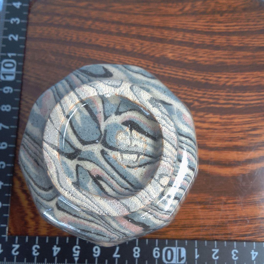 骨董５ マーブル模様の陶器製茶碗