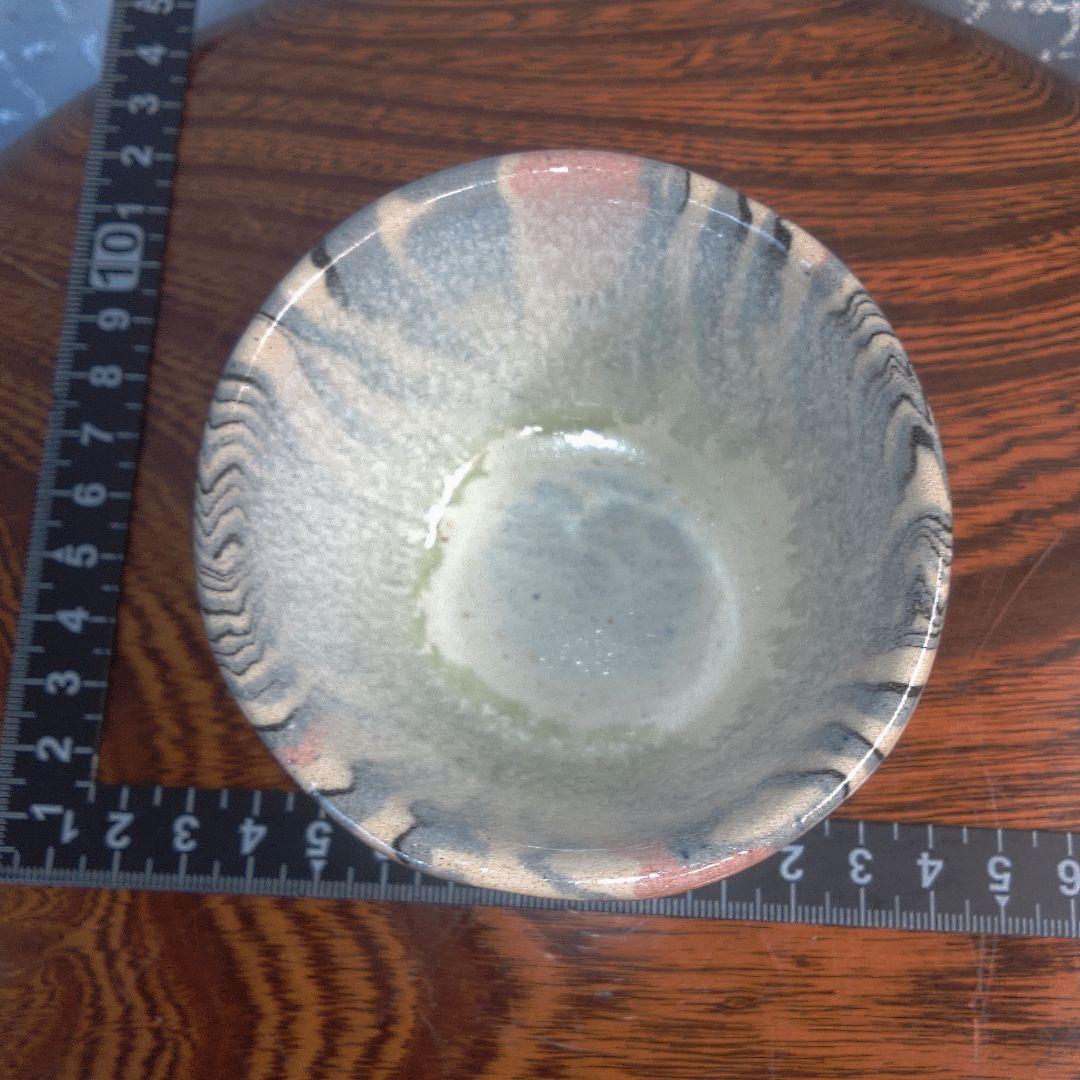 骨董５ マーブル模様の陶器製茶碗