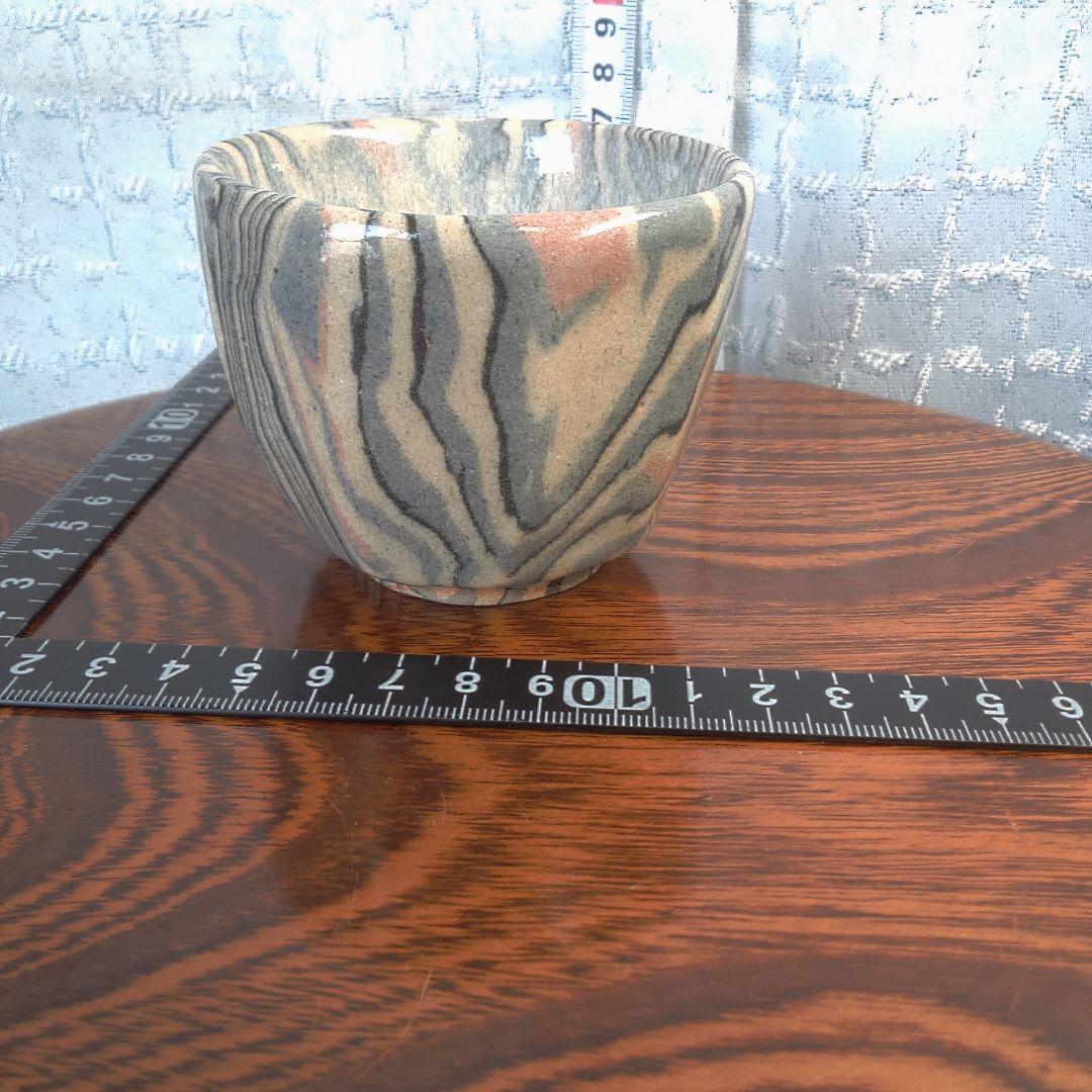 骨董５ マーブル模様の陶器製茶碗