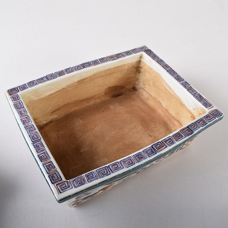 中国　大明萬歴年製　五彩　雲龍文 植木鉢　盆栽鉢　大小2点　M　7642