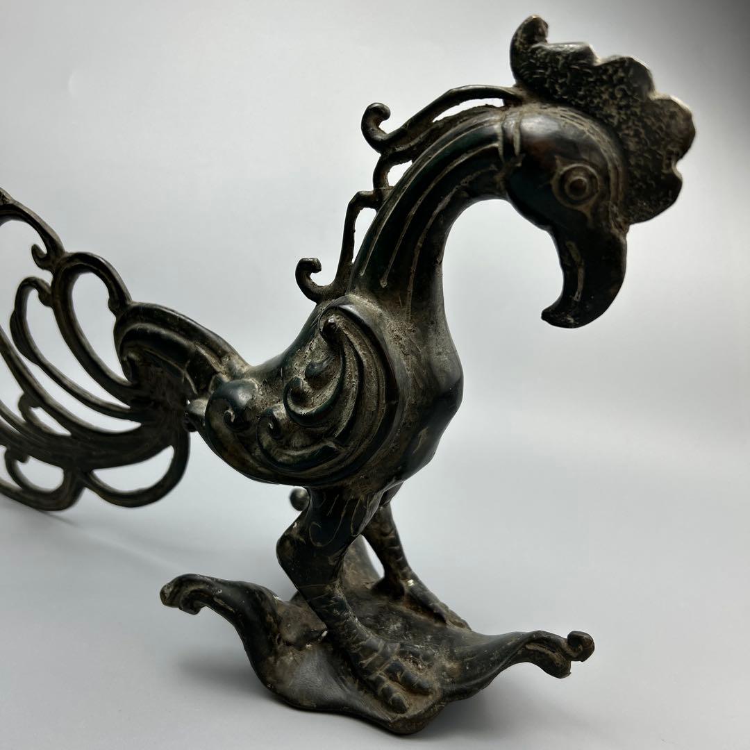 鳳凰のオブジェ　ビンテージ　金属製　置物