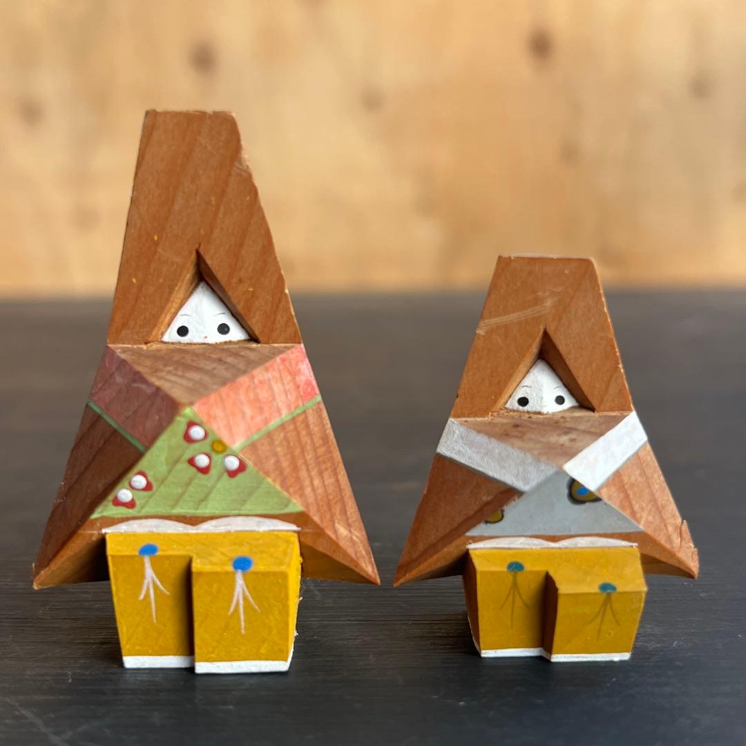 木彫りゆきんこ 芳雲作 民藝 雪人形 ござぼうし 郷土玩具 農民美術 一刀彫