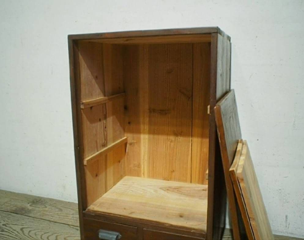 1058 ビンテージ　ケンドン扉の収納棚　飾り棚　本棚　ケース　古家具　レトロ