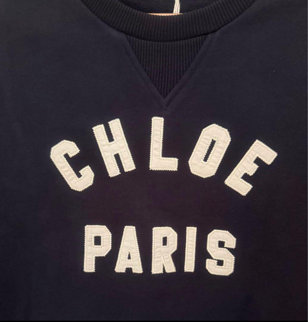 クロエ　キッズ　160相当　カレッジロゴスウェット　ネイビー