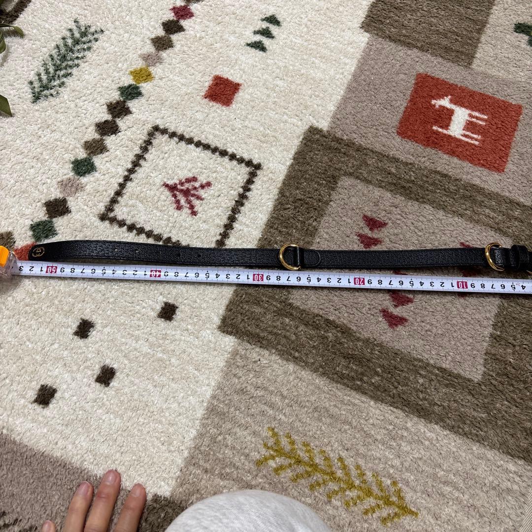 GUCCI ブラック レザー リード　Sサイズ