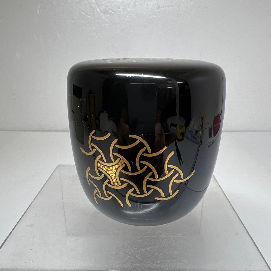 荒井喜峰　独楽継蒔絵　中棗　共箱　高さ約7㎝　東里7-1015☆2F