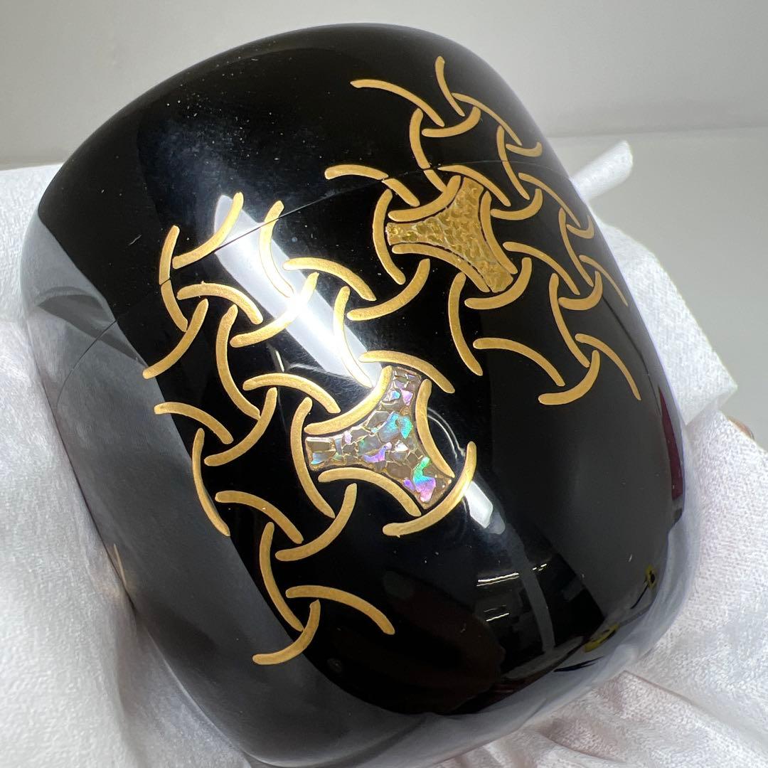 荒井喜峰　独楽継蒔絵　中棗　共箱　高さ約7㎝　東里7-1015☆2F