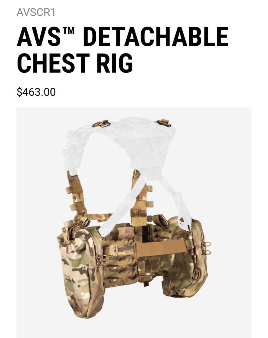 実Crye Precision AVS Detachable Chest Rig