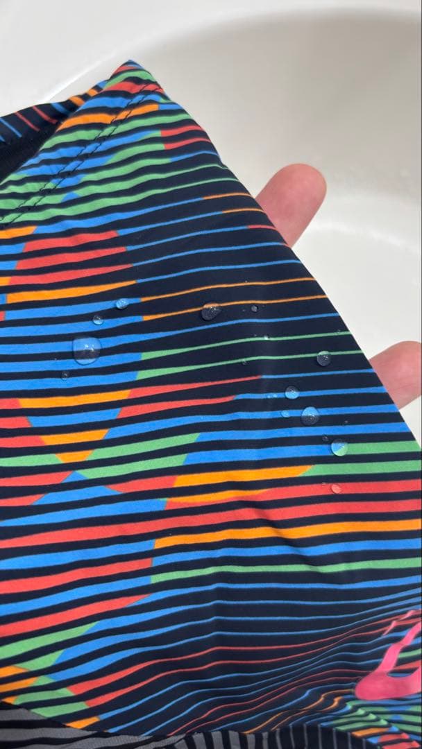 ASICS 競泳水着 マルチカラー ストライプ