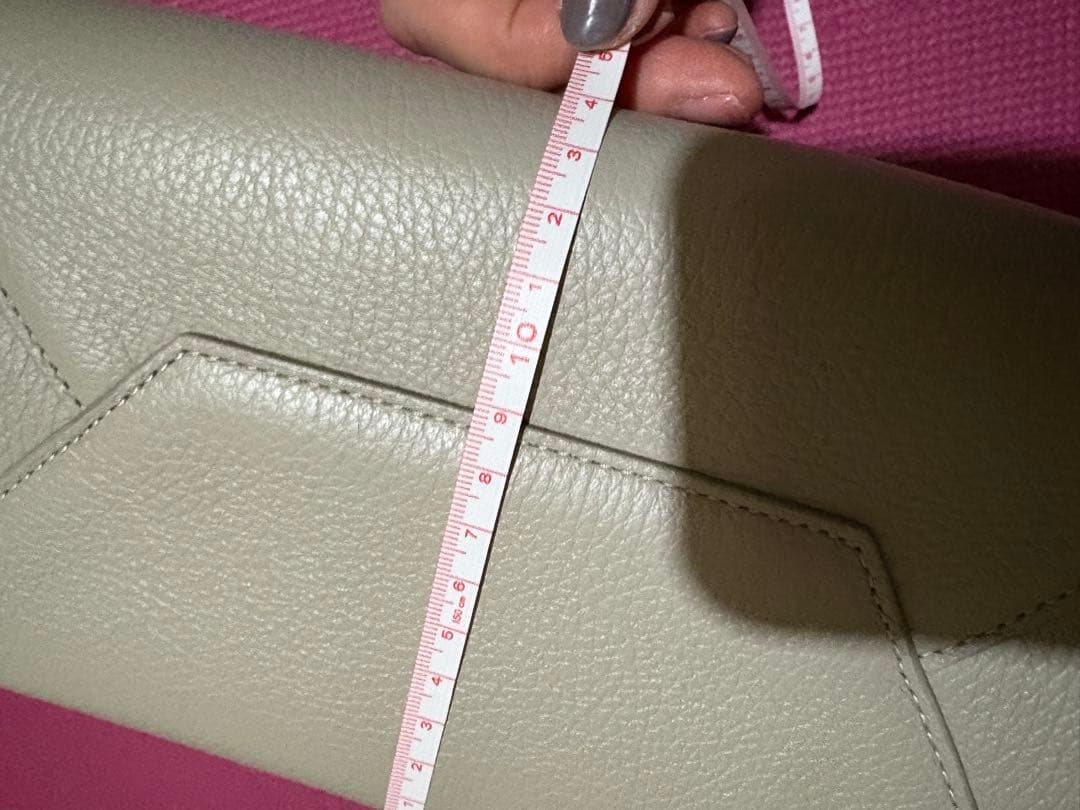 FURLA ベージュグレー レザー ショルダーバッグ