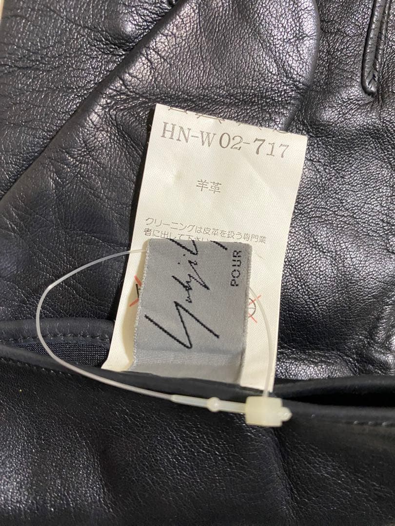 ヨウジヤマモトオム 05AW レザー手袋 ロゴ刻印 ルイスレザー VANSON