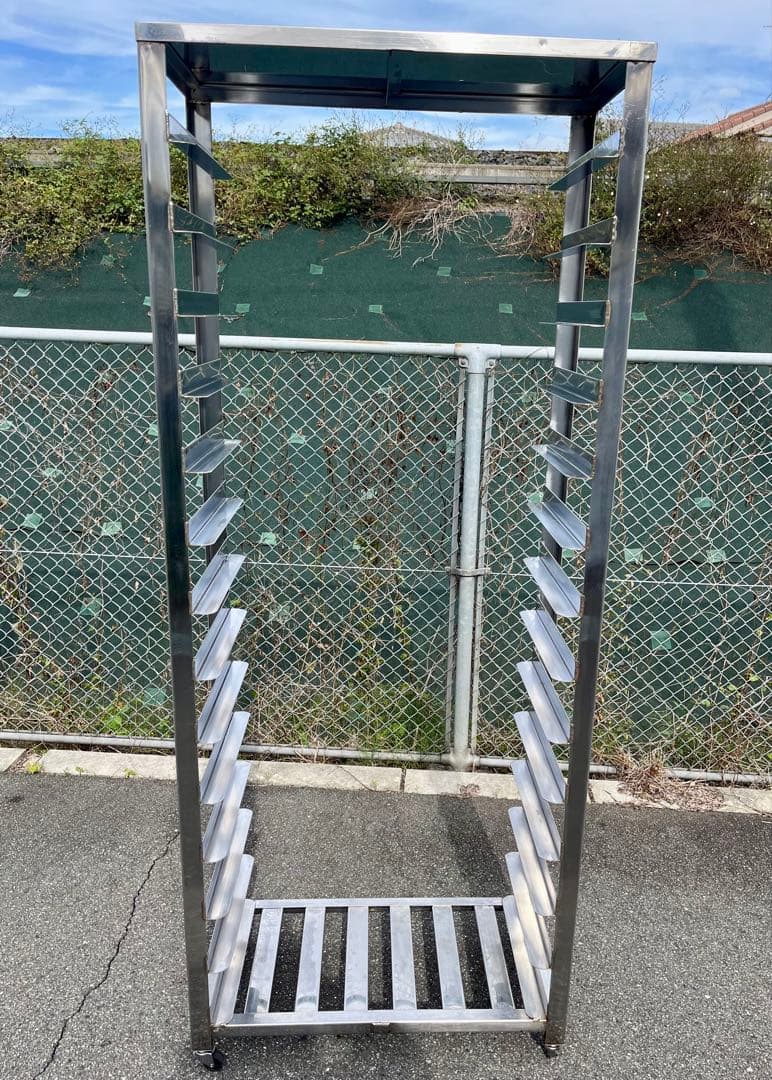 ステンレストンボラック　パンラック　トレーラック　キャスター付き　14枚