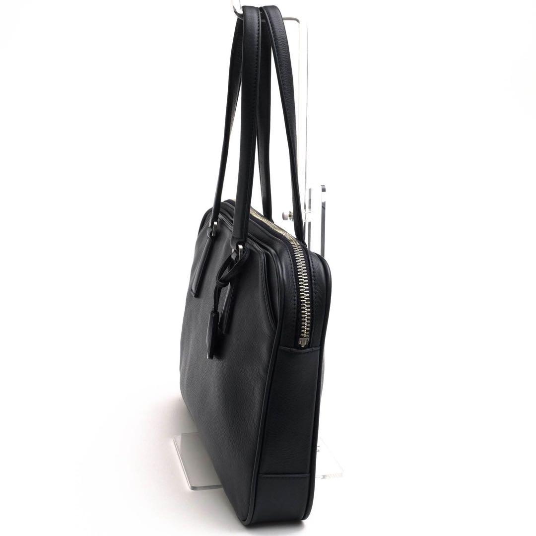 ✨アニアリaniary ブリーフケース ビジネスバッグ レザー シボ革 ブラック