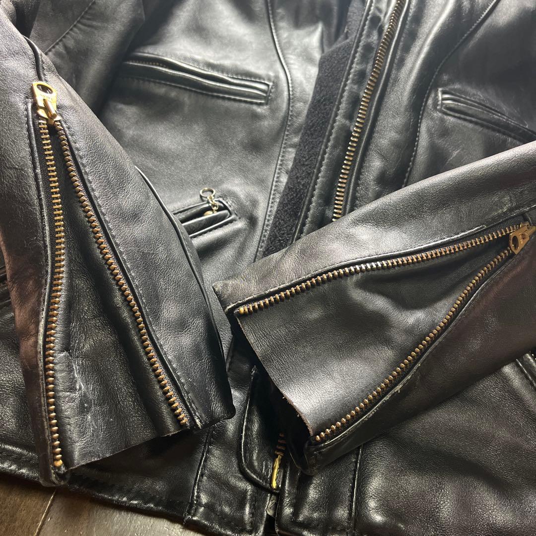 VANSONバンソン　シングルライダースジャケット