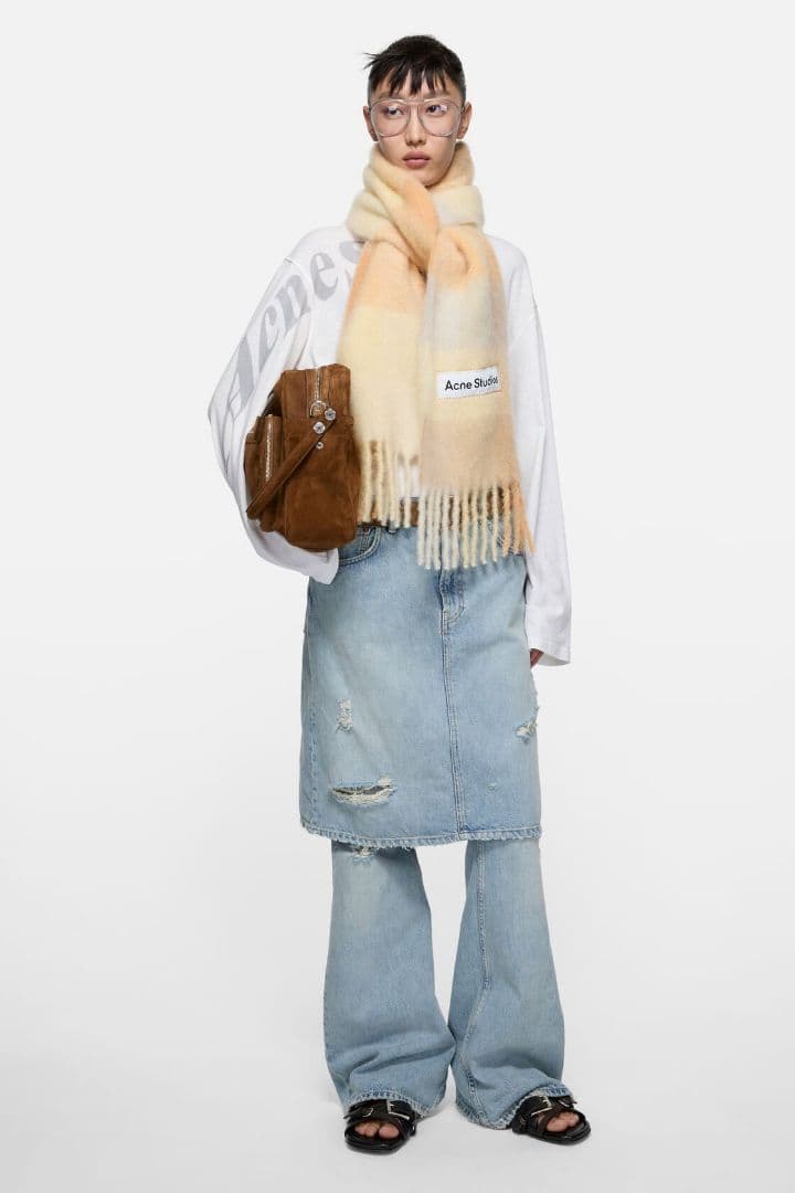 Acne studios モヘアチェックスカーフ
