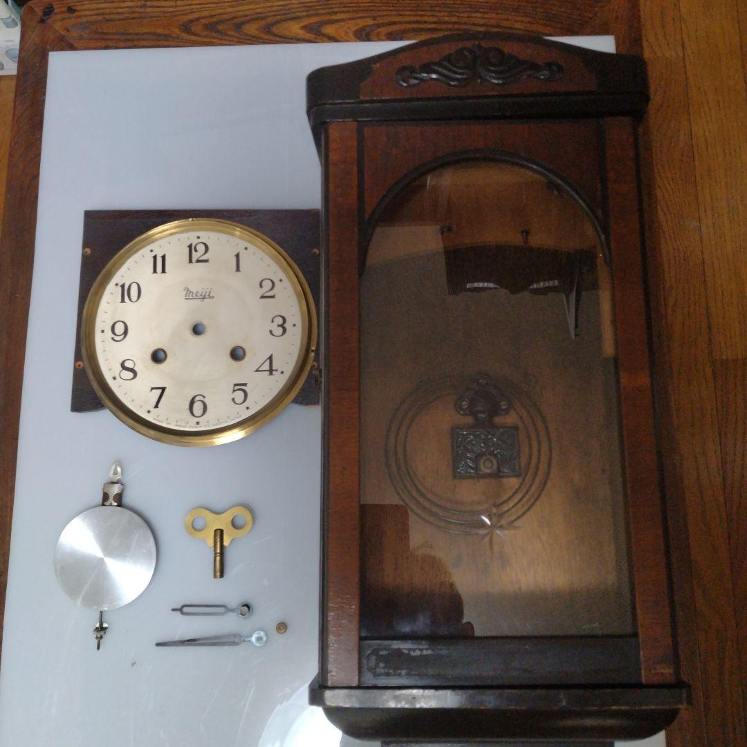 値下！分解ムーブメント洗浄注油動作確認！meiji ゼンマイ 振り子時計 可動品