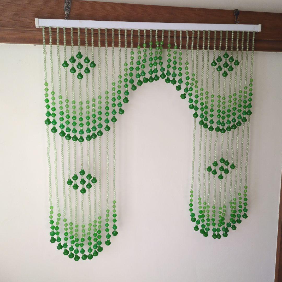 昭和レトロ緑色 珠のれん！