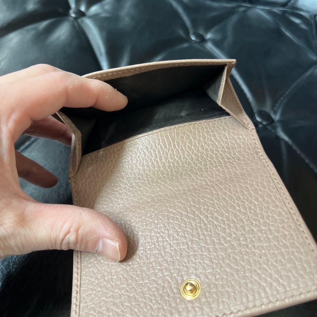 GUCCI ベージュ 三つ折り財布　ダブルg