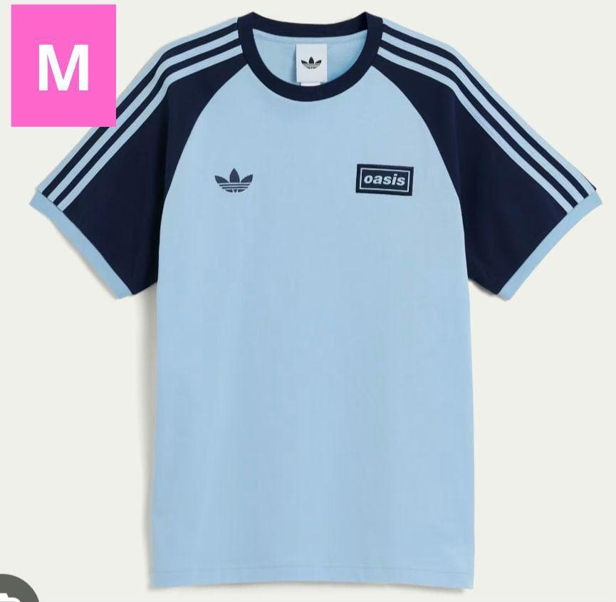 正規品 M adidas × oasis Tシャツ 新品 タグ付き ブルー