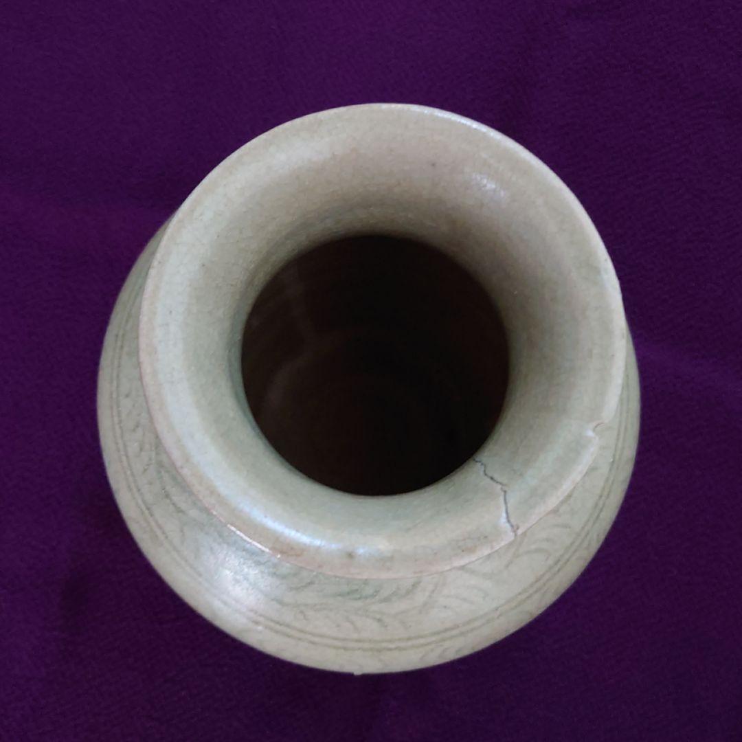 宋胡録　青磁　花生　アンティーク