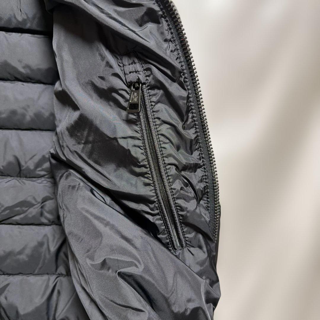 ロ*口様 モンクレール レザー×ナイロン ダウン ライダース ジャケット BAH