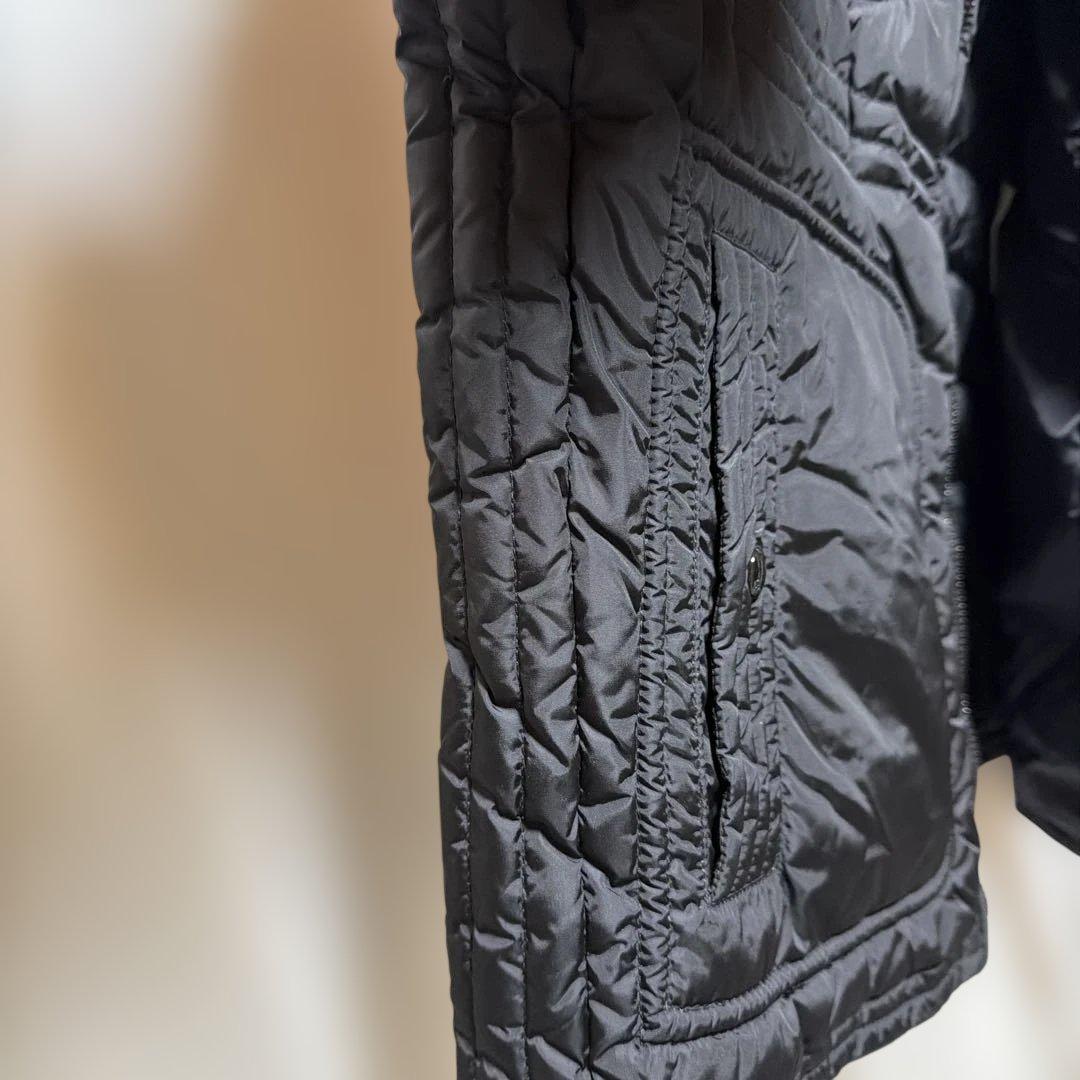 ロ*口様 モンクレール レザー×ナイロン ダウン ライダース ジャケット BAH