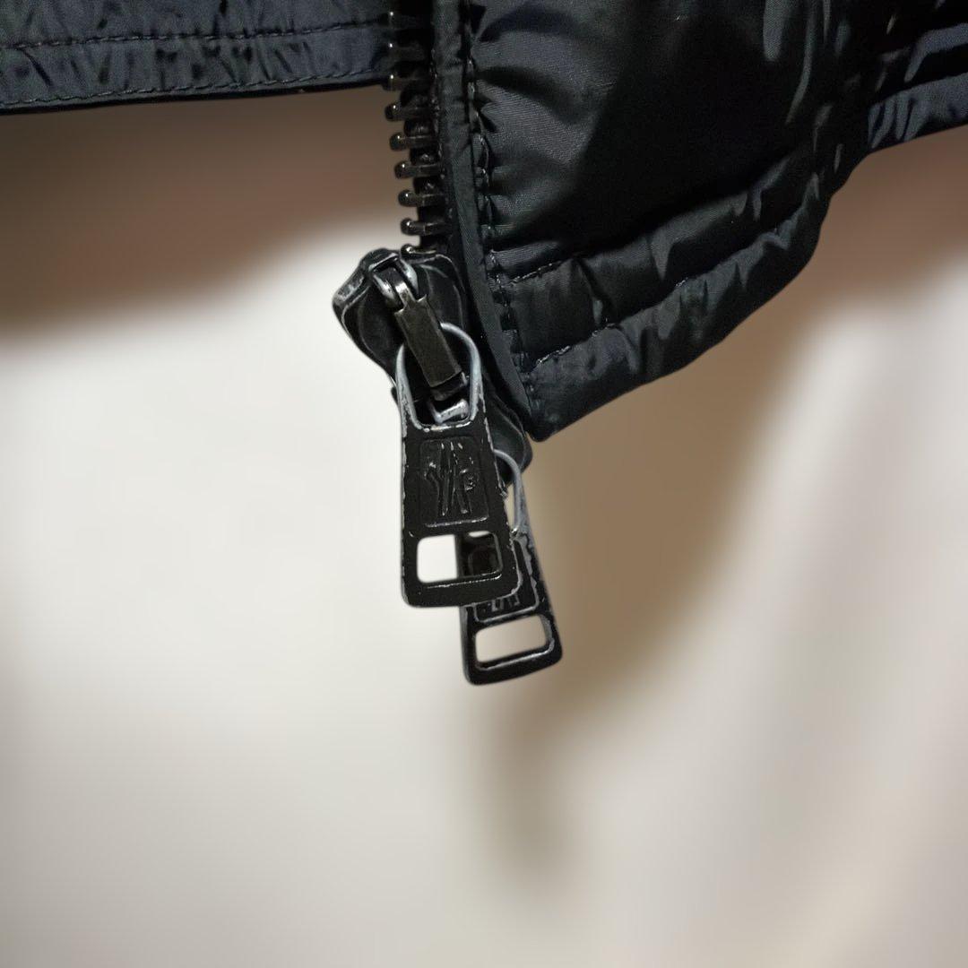 ロ*口様 モンクレール レザー×ナイロン ダウン ライダース ジャケット BAH