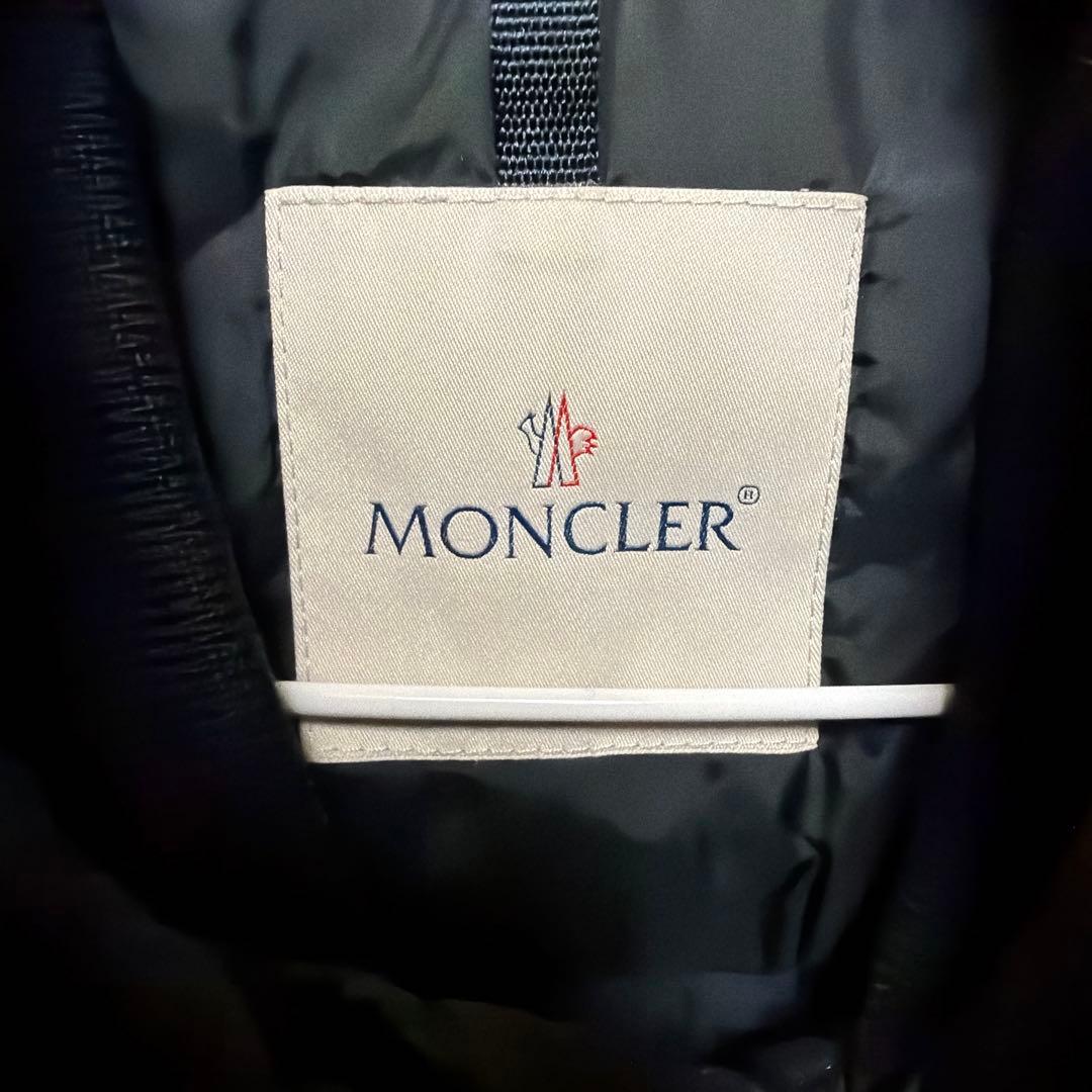 ロ*口様 モンクレール レザー×ナイロン ダウン ライダース ジャケット BAH