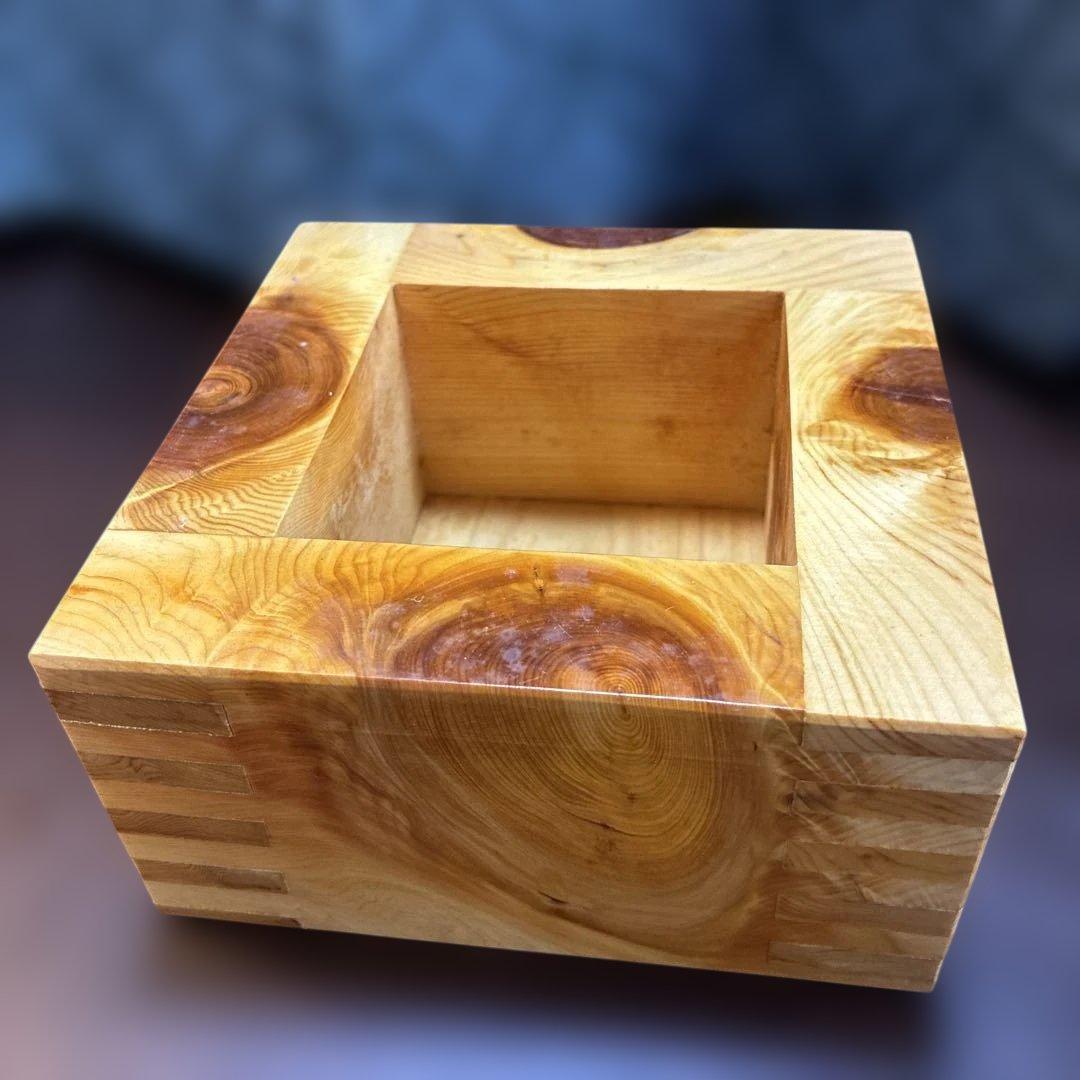 木製収納ボックス 無垢材 四角形 約12cm